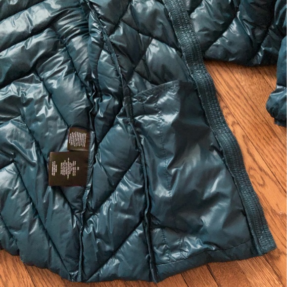 LONDON FOG Light weight packable down coat womens medium teal removable hood - Picture 9 of 9